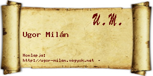 Ugor Milán névjegykártya
